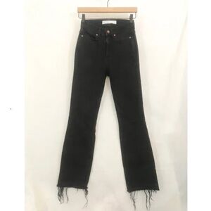 Women's Black Frayed Hem Jeans